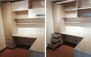 Mueble para estudio en L